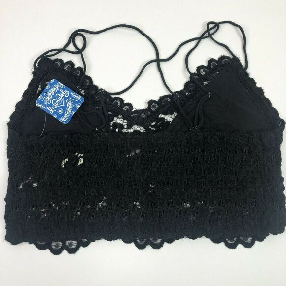 NEW Free People Black Celine Velvet Lace Bralette Small F19M05006 - Picture 6 of 7